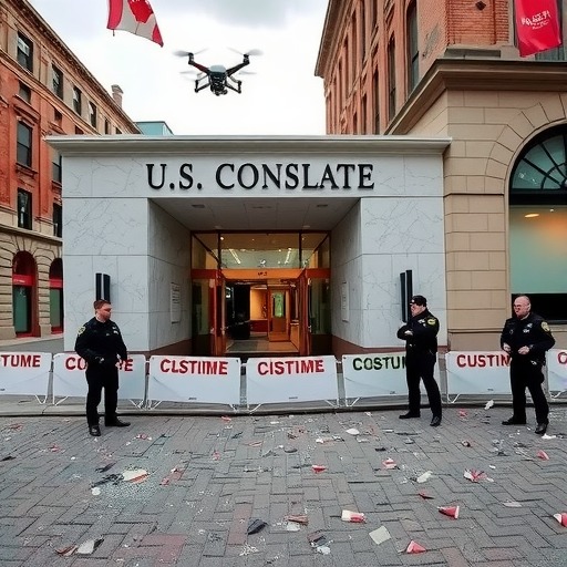 美国驻多伦多总领事馆遭枪击 加拿大警方加强美以使领馆安保