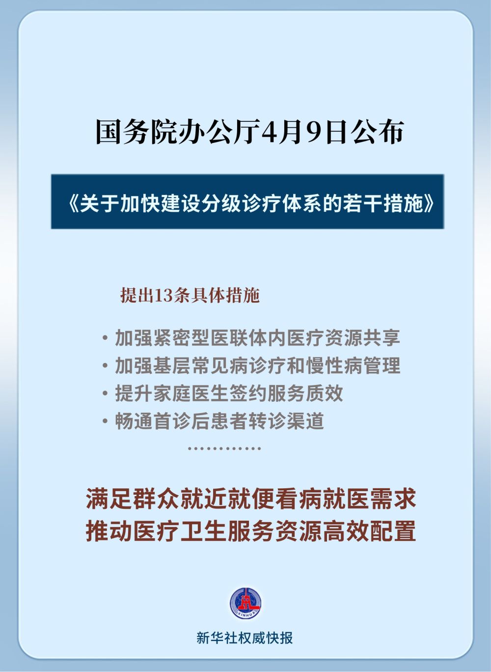 国务院办公厅印发《关于加快建设分级诊疗体系的若干措施》