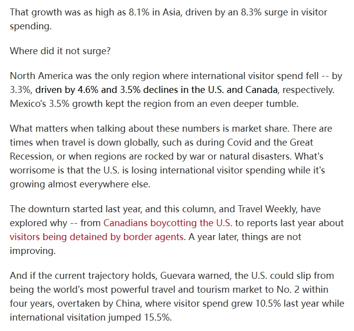 外媒：中国或赶超美国成为全球最大旅游市场