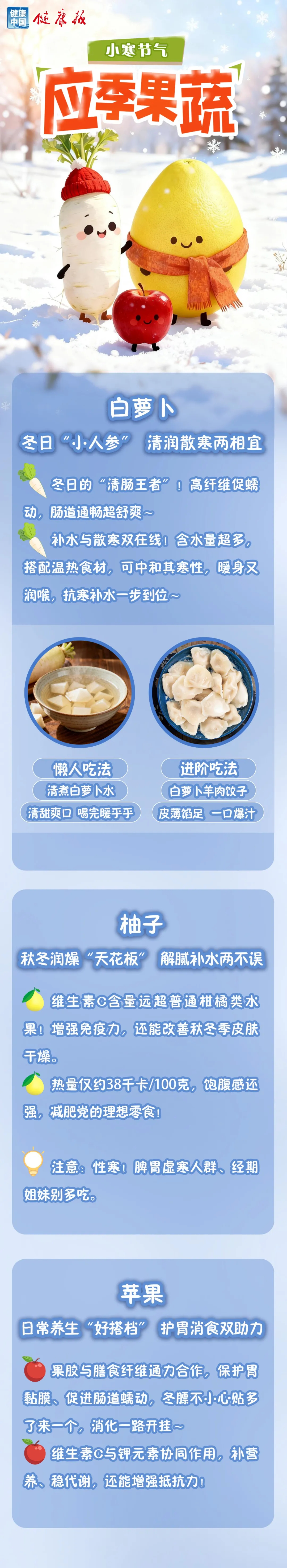 小寒养生不踩雷！3种平价果蔬，吃出冬日好状态