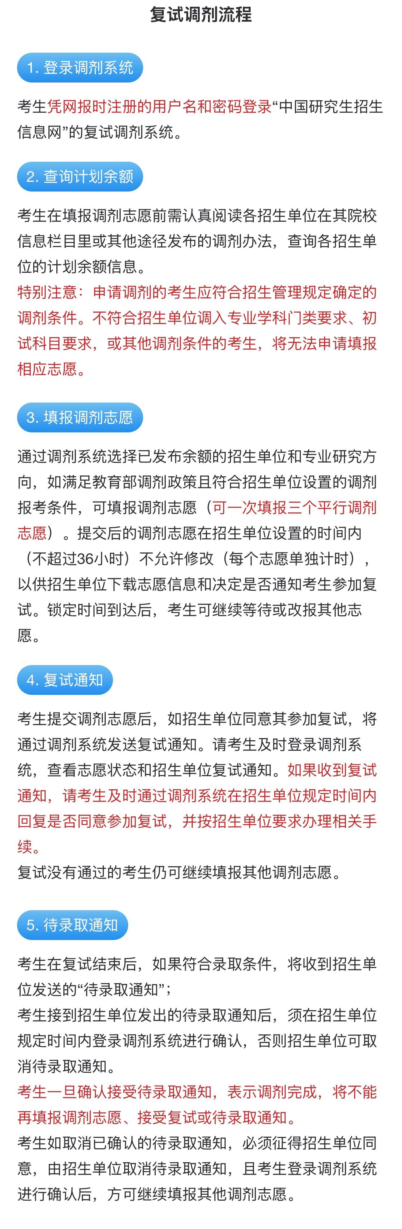 考研‌调剂意向采集系统今日开通 一图了解调剂流程