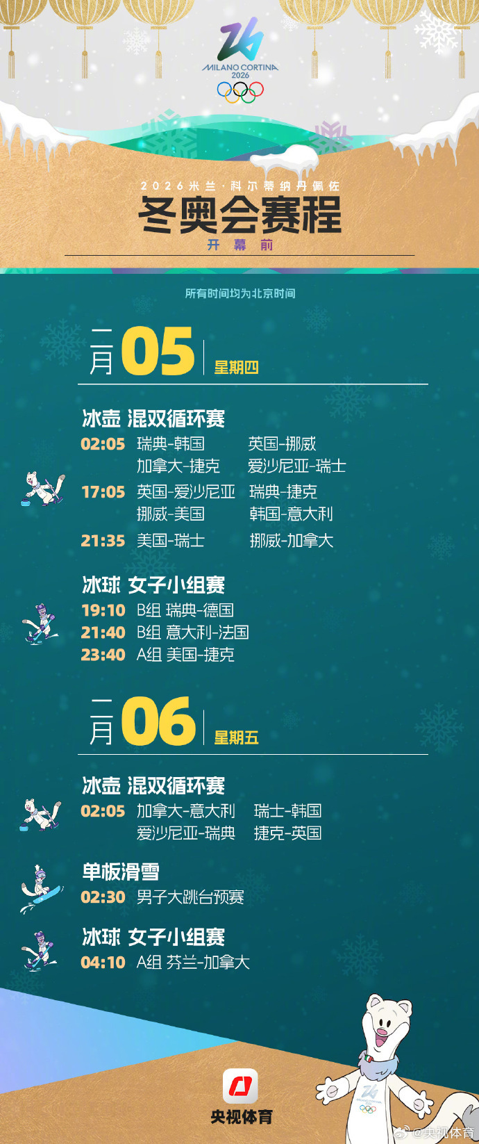 将产生116金 米兰冬奥会赛程日历一键收藏
