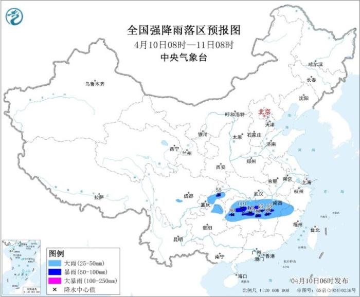 江南等地有较强降水和强对流天气 内蒙古新疆等地有大风天气