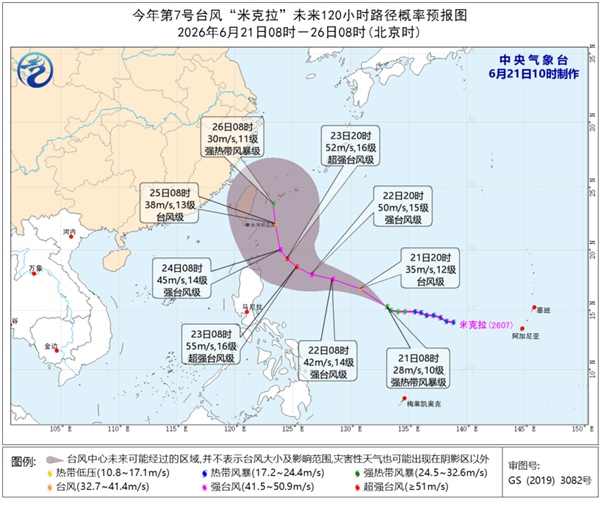 台风“米克拉”最强可达强台风或