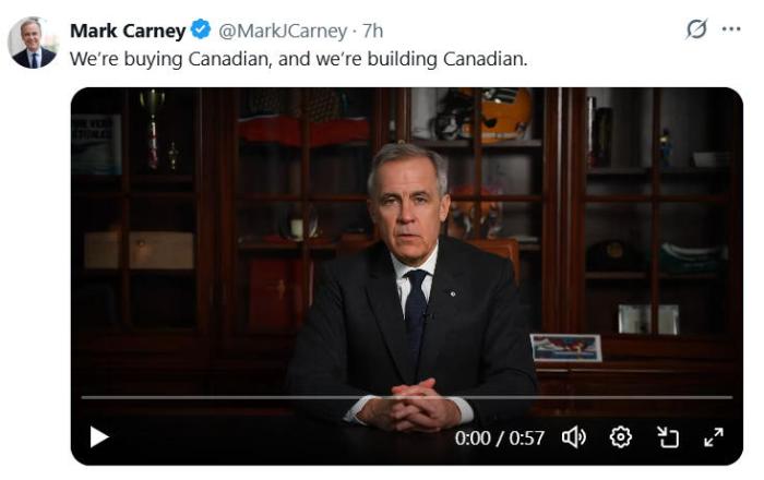 卡尼号召加拿大人“购买国货” 应对外部威胁