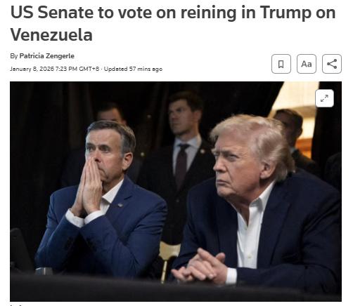 美媒：参议院将就限制特朗普对委内瑞拉动武权限决议进行表决